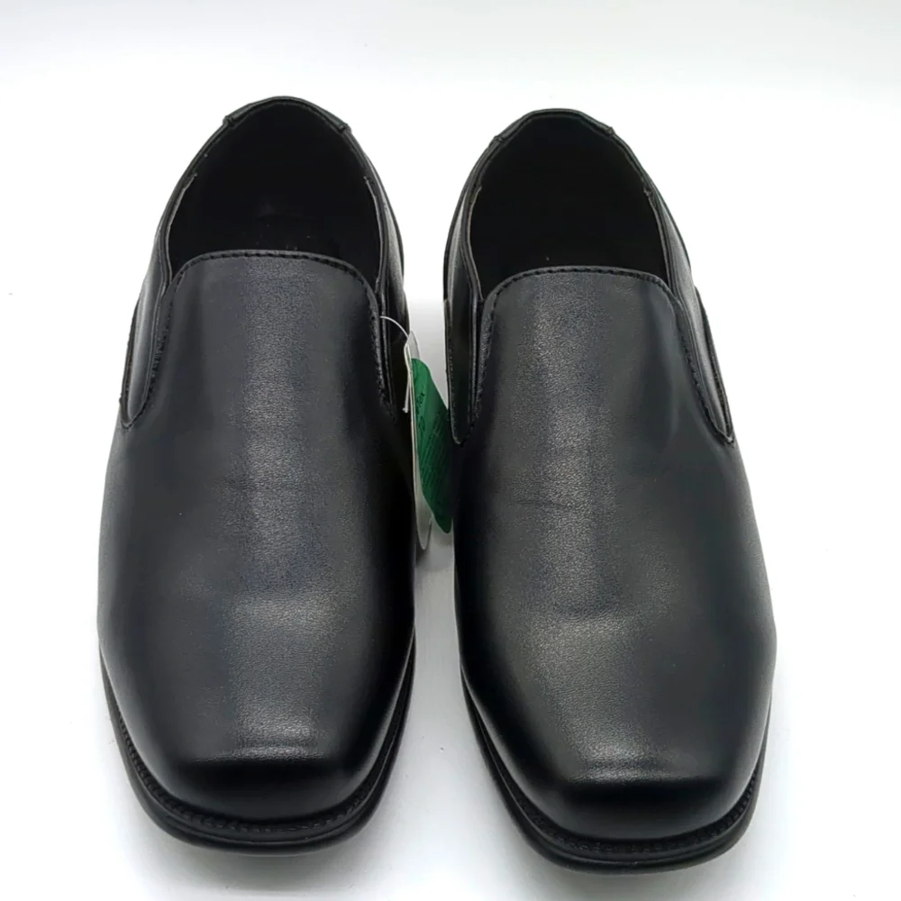 NWT Perry Ellis Portfolio Samuel Vegan Leather Boys Dress Shoes Black Sz 2 Wide